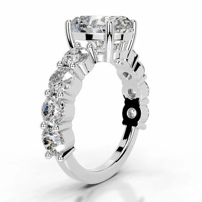 2 CT Solitaire Oval Cut Diamond Accent Ring