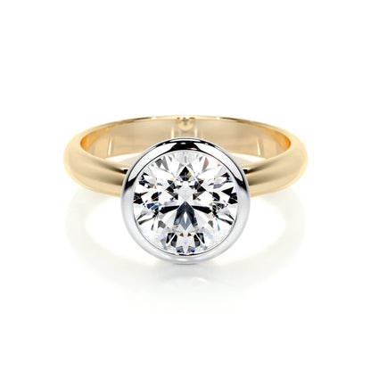 3 CT Solitaire Brilliant Round Diamond Bezel Ring