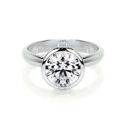 3 CT Solitaire Brilliant Round Diamond Bezel Ring