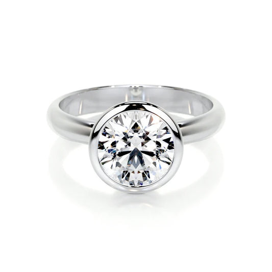 3 CT Solitaire Brilliant Round Diamond Bezel Ring