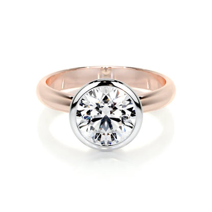 3 CT Solitaire Brilliant Round Diamond Bezel Ring