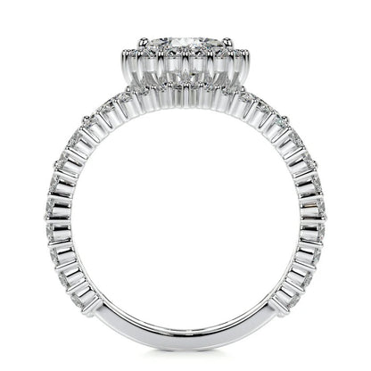 1.5 CT Pear Shaped Halo Diamond Ring with Matching Band