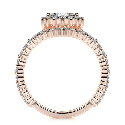 1.5 CT Pear Shaped Halo Diamond Ring with Matching Band