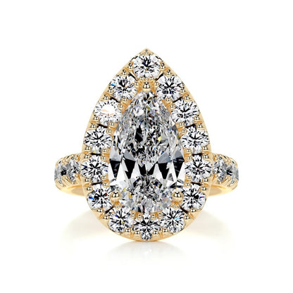 2 CT Pear Halo Diamond Ring For Women