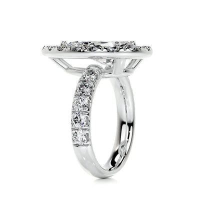 2 CT Pear Halo Diamond Ring For Women
