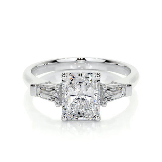 2 CT Solitaire Radiant Three Stone Diamond Ring