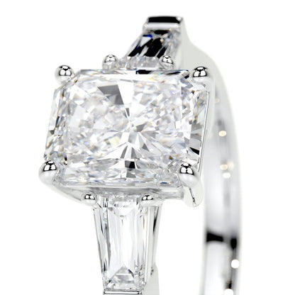 2 CT Solitaire Radiant Three Stone Diamond Ring