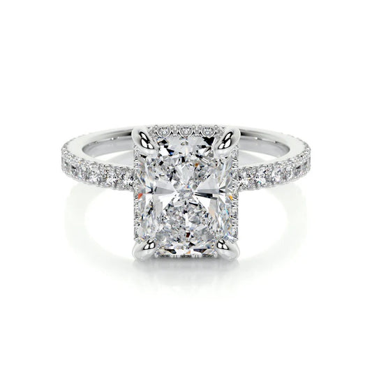 2 CT Radiant Diamond Accent Ring