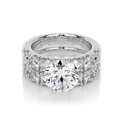 3 CT Brilliant Round Solitaire Diamond Ring with Matching Band