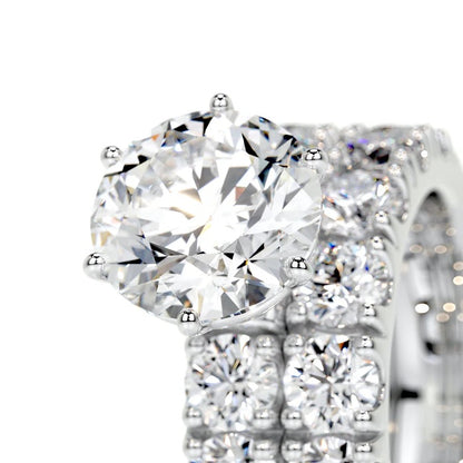 3 CT Brilliant Round Solitaire Diamond Ring with Matching Band