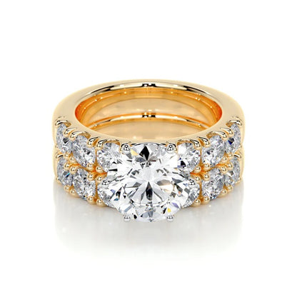 3 CT Brilliant Round Solitaire Diamond Ring with Matching Band