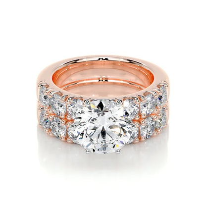 3 CT Brilliant Round Solitaire Diamond Ring with Matching Band