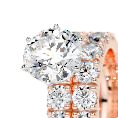 3 CT Brilliant Round Solitaire Diamond Ring with Matching Band