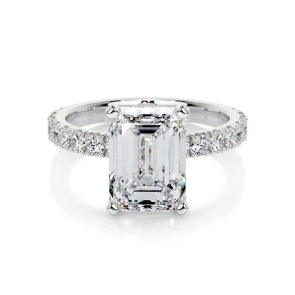 3 CT Solitaire Emerald Accent Ring