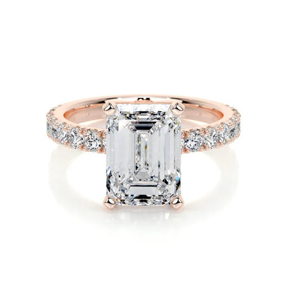 3 CT Solitaire Emerald Accent Ring
