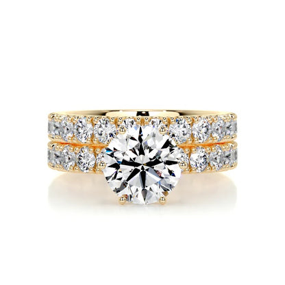 4 CT Brilliant Round Diamond Ring with Matching Band