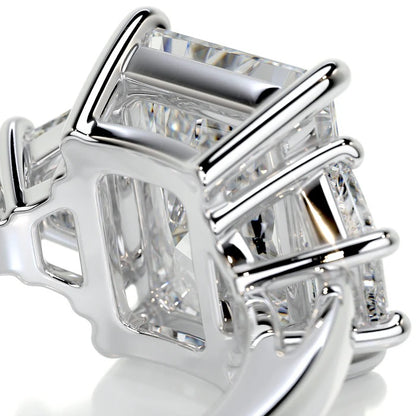 3 CT Emerald Three stone Diamond Ring