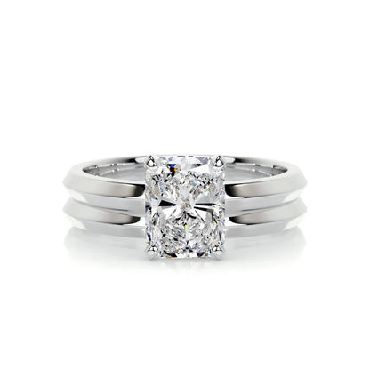 2 CT Solitaire Radiant Ring with Band