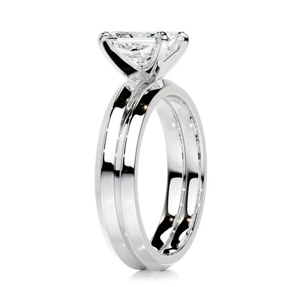 2 CT Solitaire Radiant Ring with Band
