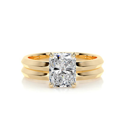 2 CT Solitaire Radiant Ring with Band