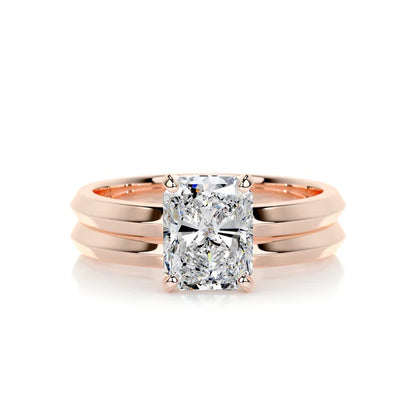 2 CT Solitaire Radiant Ring with Band