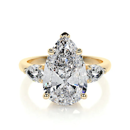 5 CT Pear Three Stone Diamond Ring