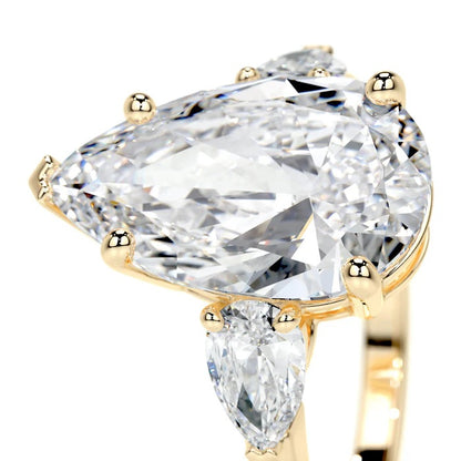 5 CT Pear Three Stone Diamond Ring