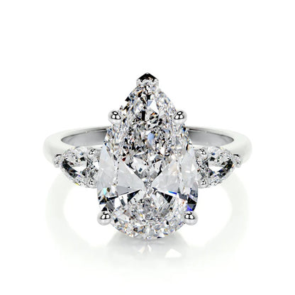 5 CT Pear Three Stone Diamond Ring
