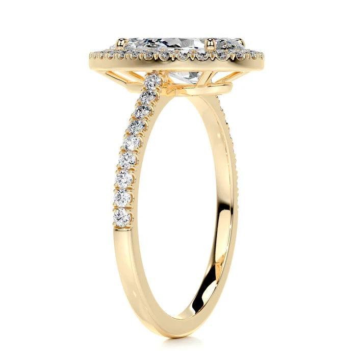 2 CT Pear Halo Ring