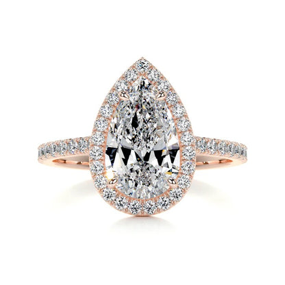 2 CT Pear Halo Ring