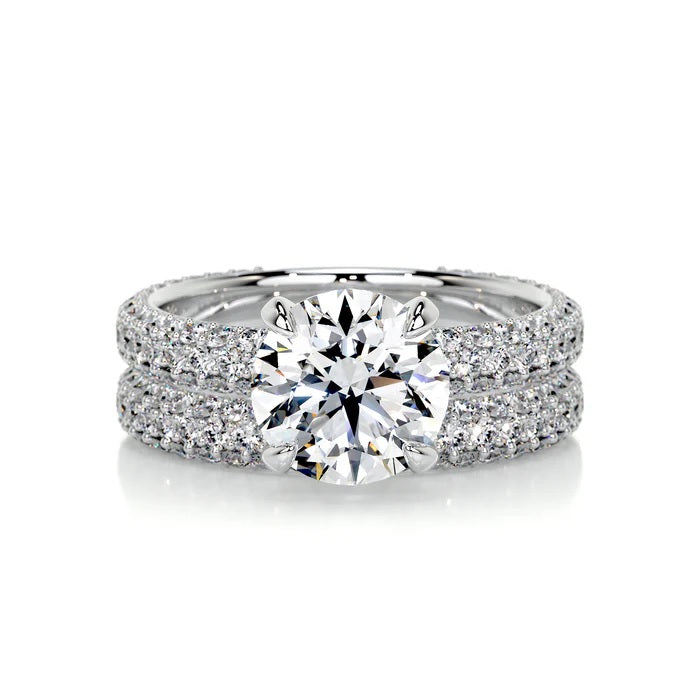 2 CT Brilliant Round Solitaire Ring with Matching Band