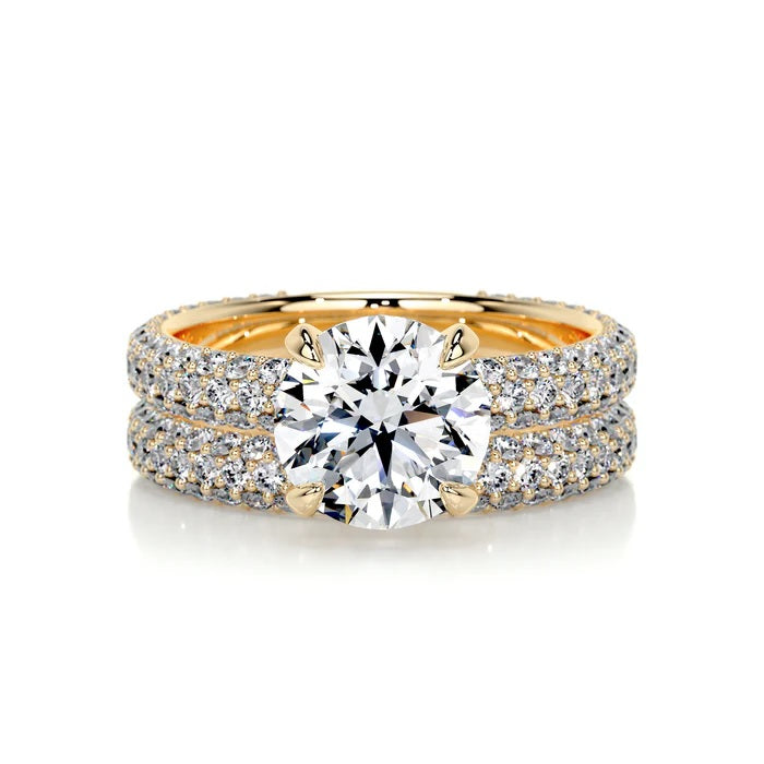 2 CT Brilliant Round Solitaire Ring with Matching Band