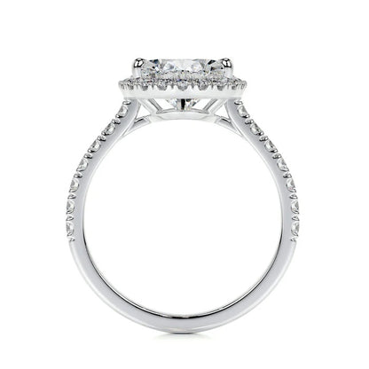 3 CT Solitaire Pear Accent Ring