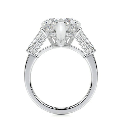 3 CT Solitaire Heart Three Stone Diamond Ring