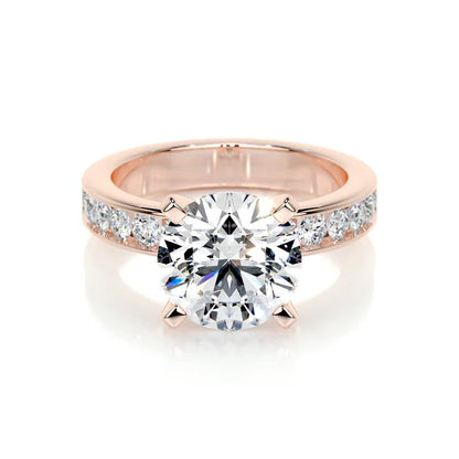 3 CT Brilliant Round Solitaire Accent Ring