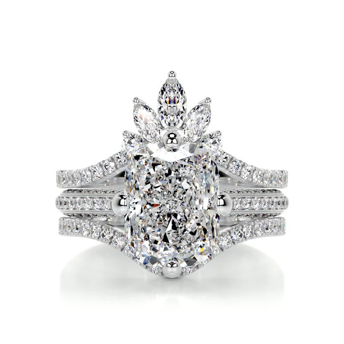 4 CT Cushion Diamond Ring with Matching Bands