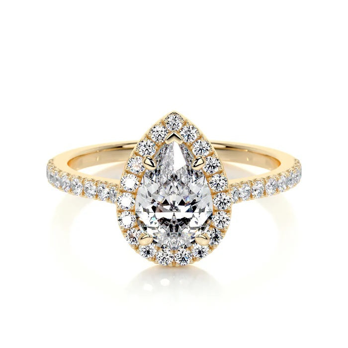1 CT Pear Halo Ring