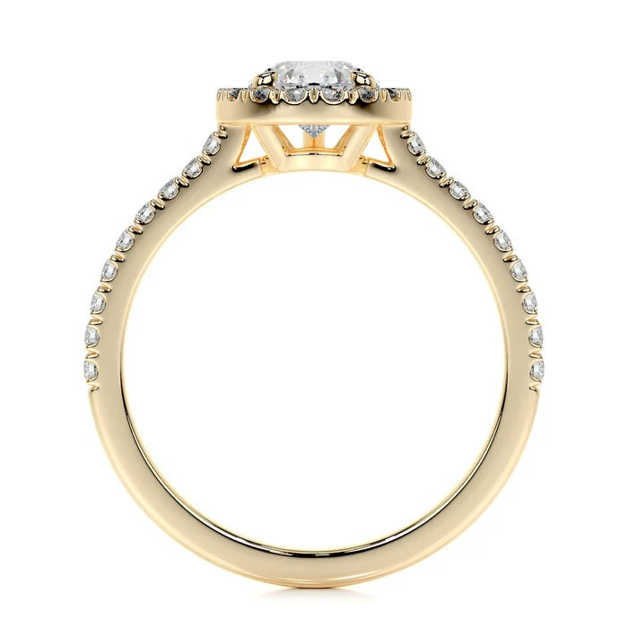 1 CT Pear Halo Ring