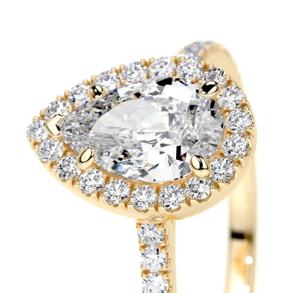 1 CT Pear Halo Ring