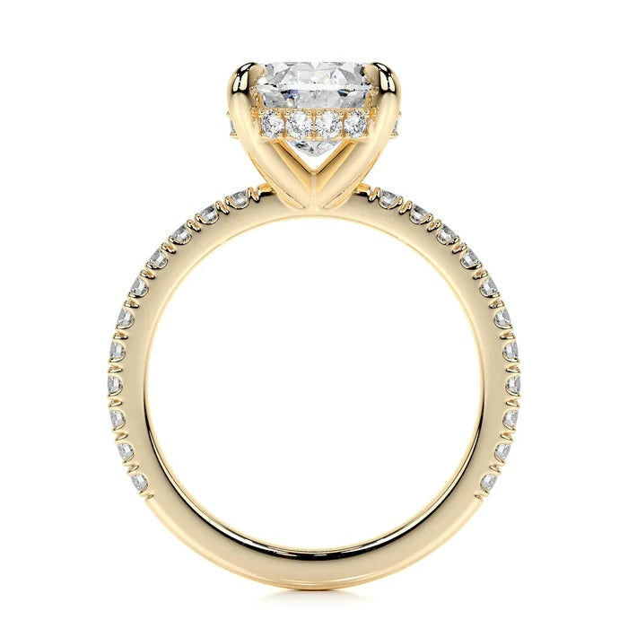 2 CT Solitaire Oval Accent Diamond Ring