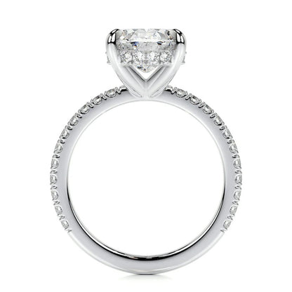 2 CT Solitaire Oval Accent Diamond Ring
