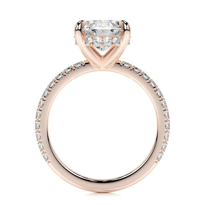 2 CT Solitaire Oval Accent Diamond Ring