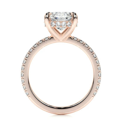 2 CT Solitaire Oval Accent Diamond Ring