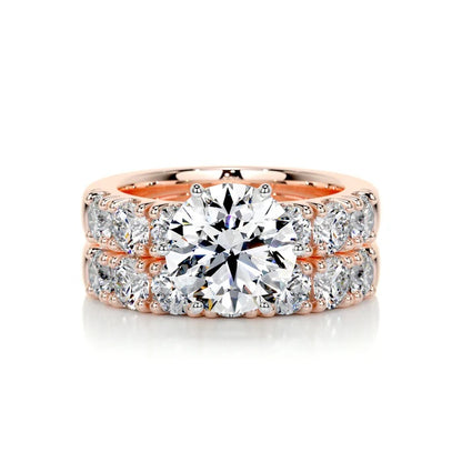 3 CT Solitaire Brilliant Round Diamond Ring with Matching band