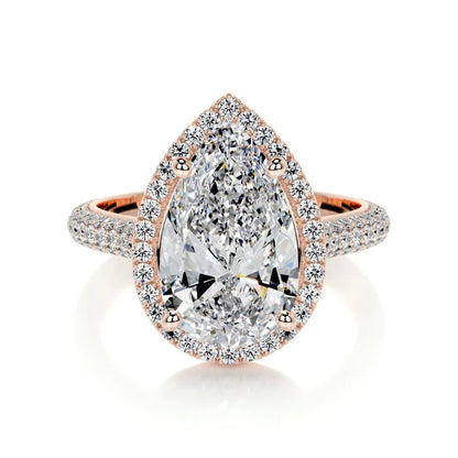 3 CT Solitaire Pear Diamond Accent Ring
