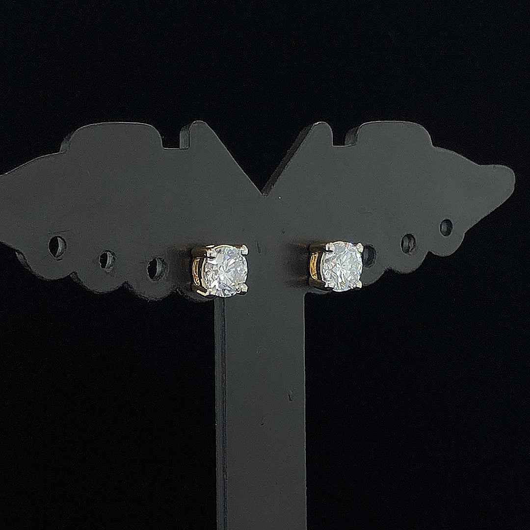0.50cts Elegant Round Diamond Solitaire Earrings