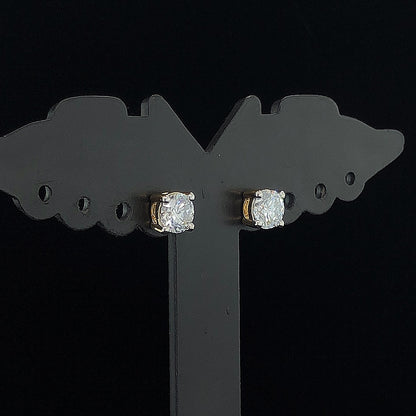0.50cts Elegant Round Diamond Solitaire Earrings