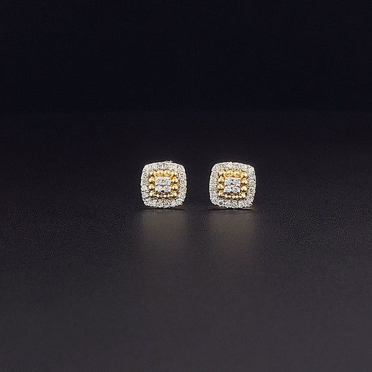 Classic Square Round diamond Earring