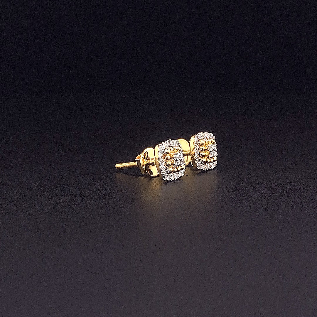 Classic Square Round diamond Earring