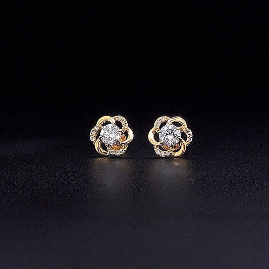 Classic 6 Petals Solitaire Earring
